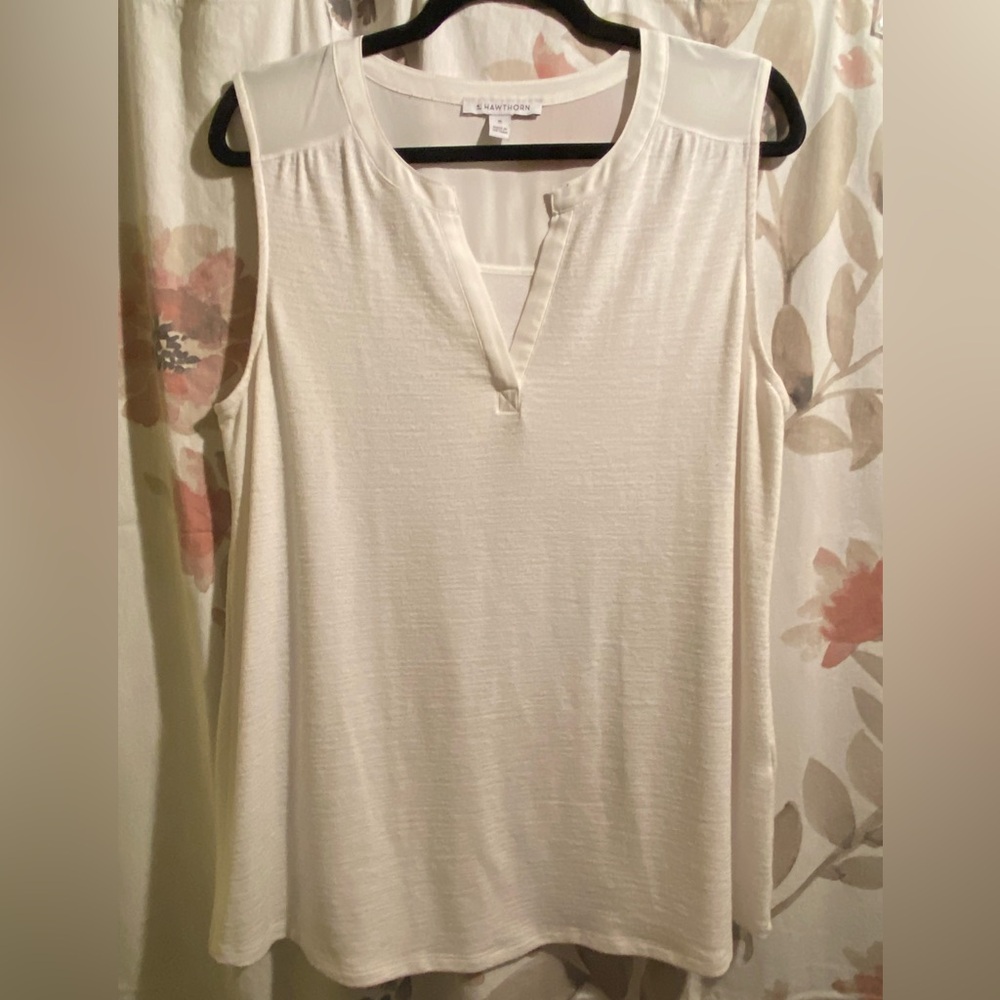 41 HAWTHORN, Zariyah Split Neck Mixed Material Knit Top, Size XL